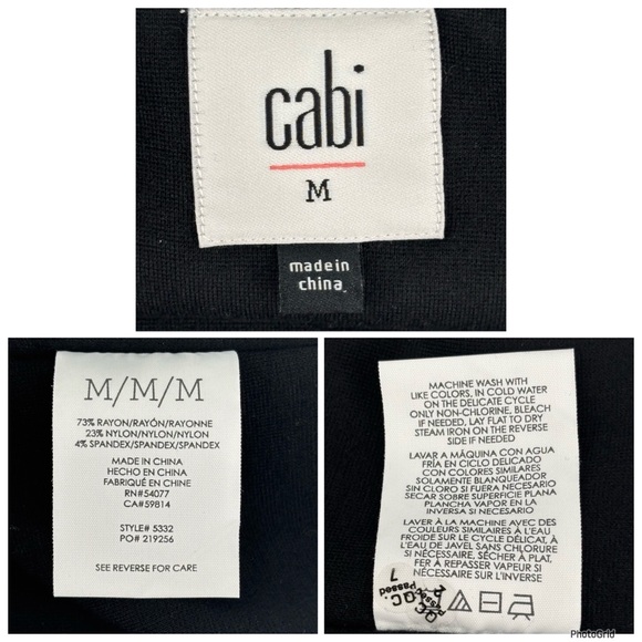 Cabi Bralette # 5332, Black Camisole Style Adjustable Strap Bra Top, Medium - Picture 16 of 16